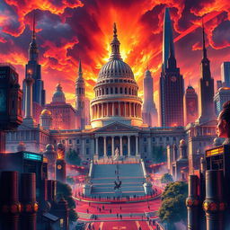 A vivid and detailed depiction of The Capitol from The Hunger Games