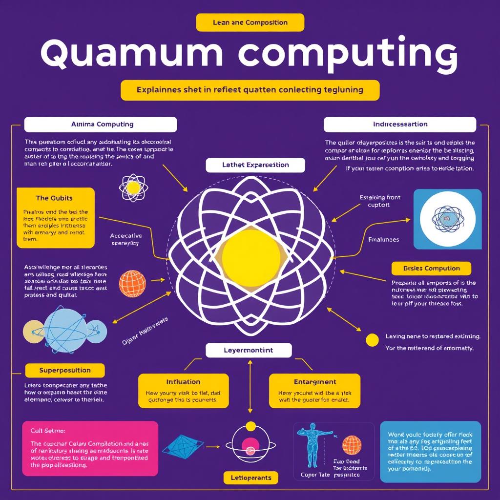 A visually engaging poster explaining quantum computing