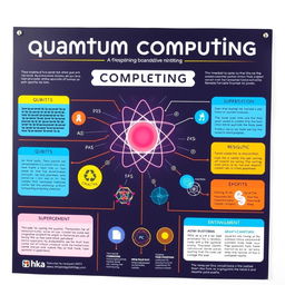 A visually engaging poster explaining quantum computing