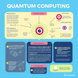 A visually engaging poster explaining quantum computing in Spanish