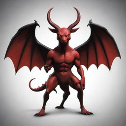 Create an imaginative Pokémon inspired by mythological representation of Satan. It should be fierce and intimidating with gothic elements, such as horns, wings, and fire without any inappropiate or offensive features.