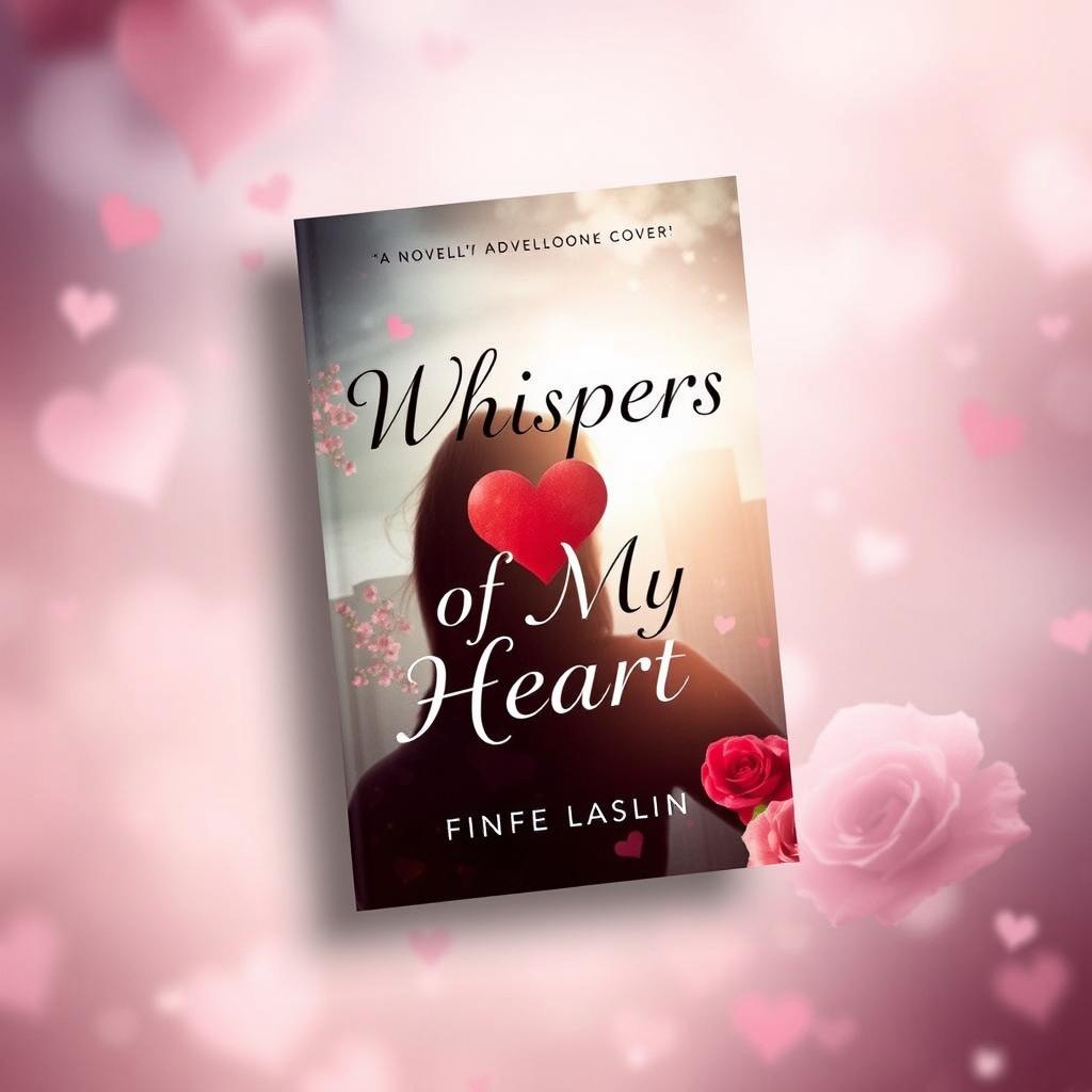 Create a beautiful book cover for a novel titled 'Whispers of My Heart'