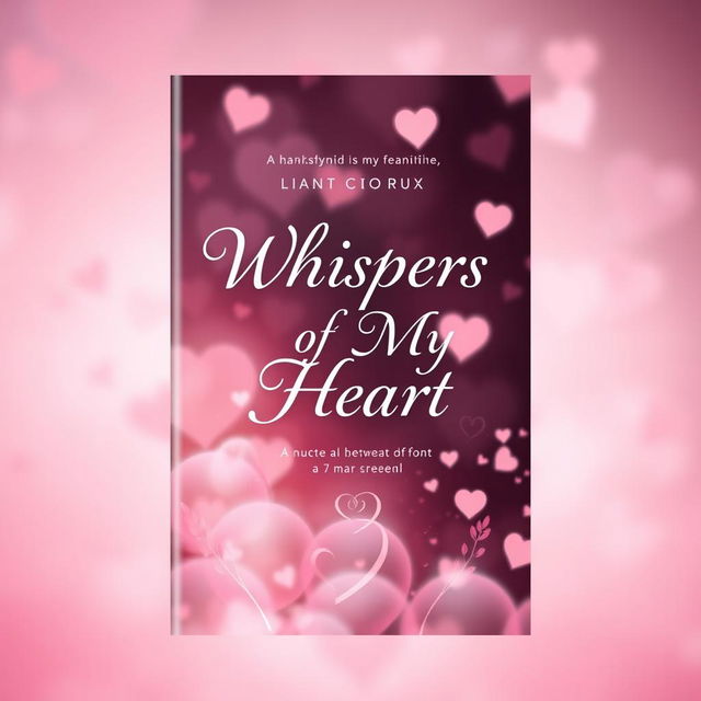 Create a beautiful book cover for a novel titled 'Whispers of My Heart'