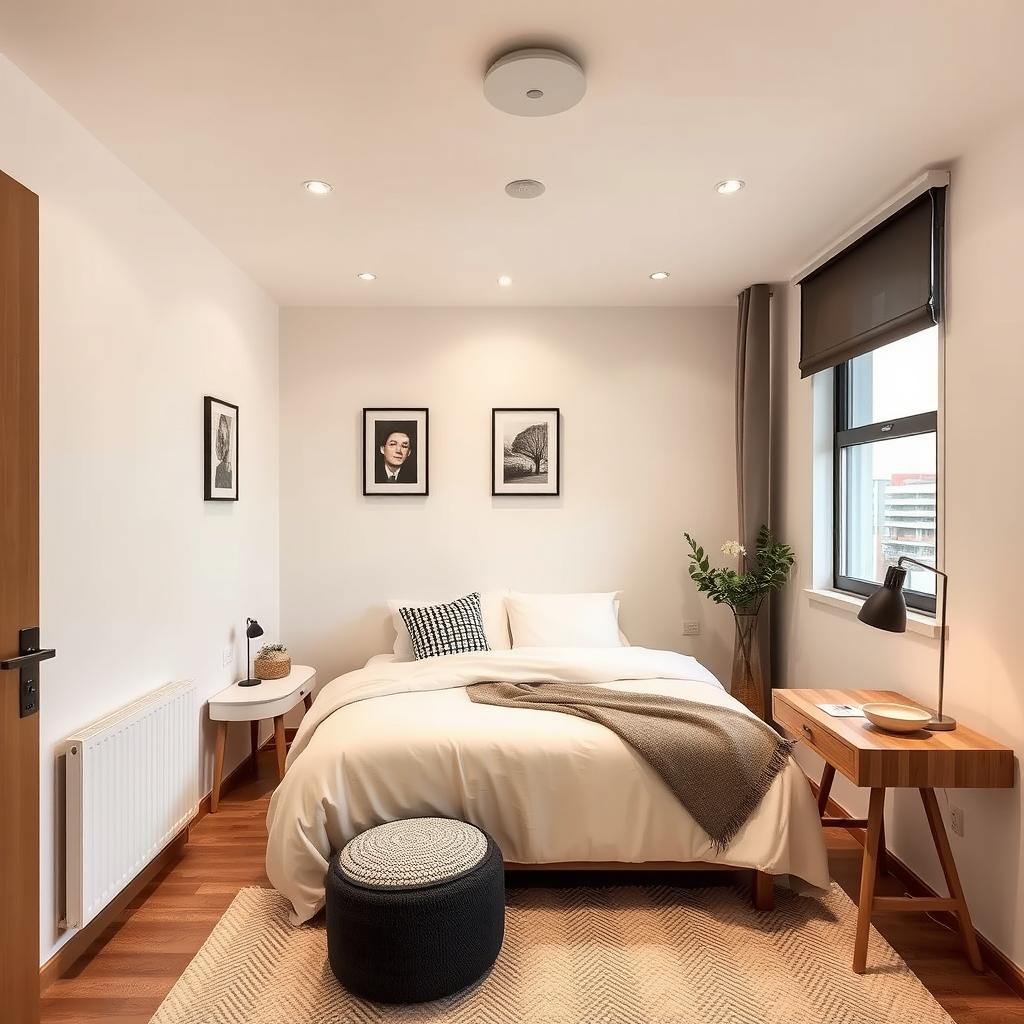 A cozy Airbnb bedroom of 15 square meters without windows