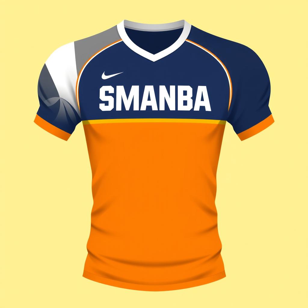 A sports jersey with the text 'SMANBA' prominently displayed