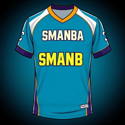 A sports jersey with the text 'SMANBA' prominently displayed