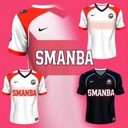 A sports jersey with the text 'SMANBA' prominently displayed