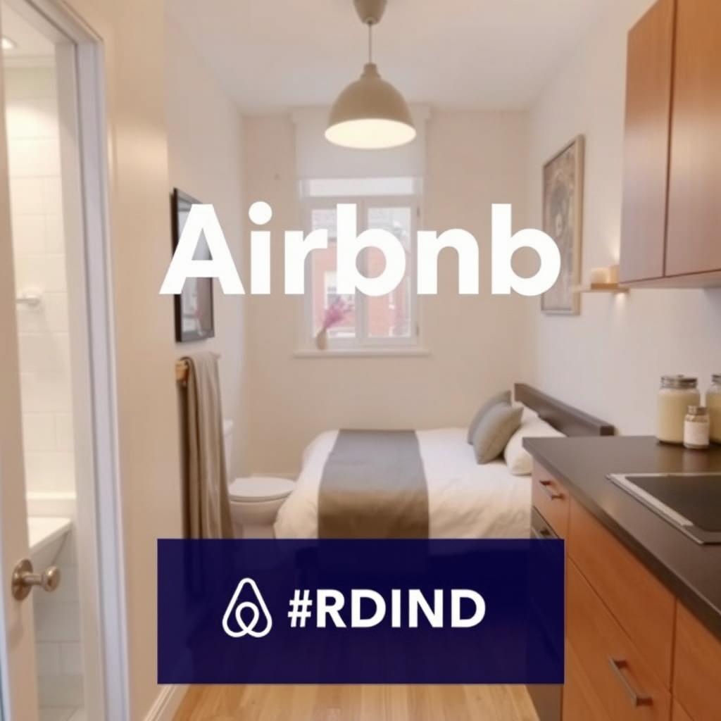 Generate an image of a small apartment for rent on Airbnb