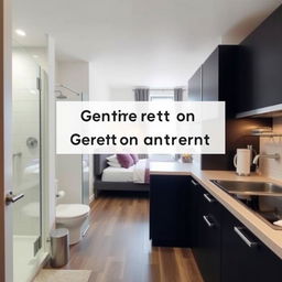 Generate an image of a small apartment for rent on Airbnb