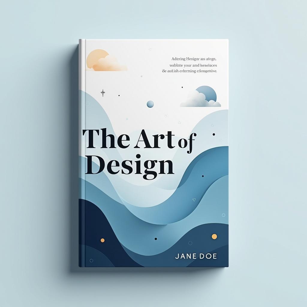 Create a modern, minimalist book cover for 'The Art of Design' by Jane Doe