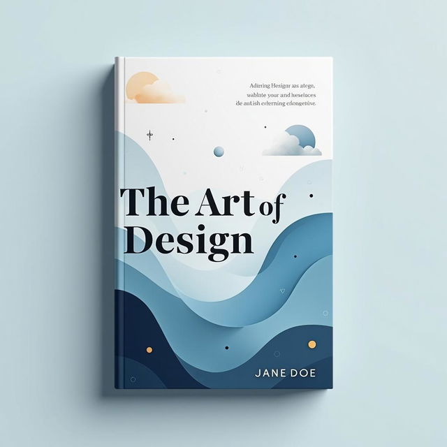 Create a modern, minimalist book cover for 'The Art of Design' by Jane Doe