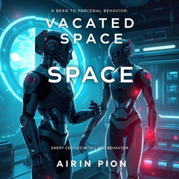 Create a book cover for a science fiction novel titled 'Vacant Space' about AI and humanity