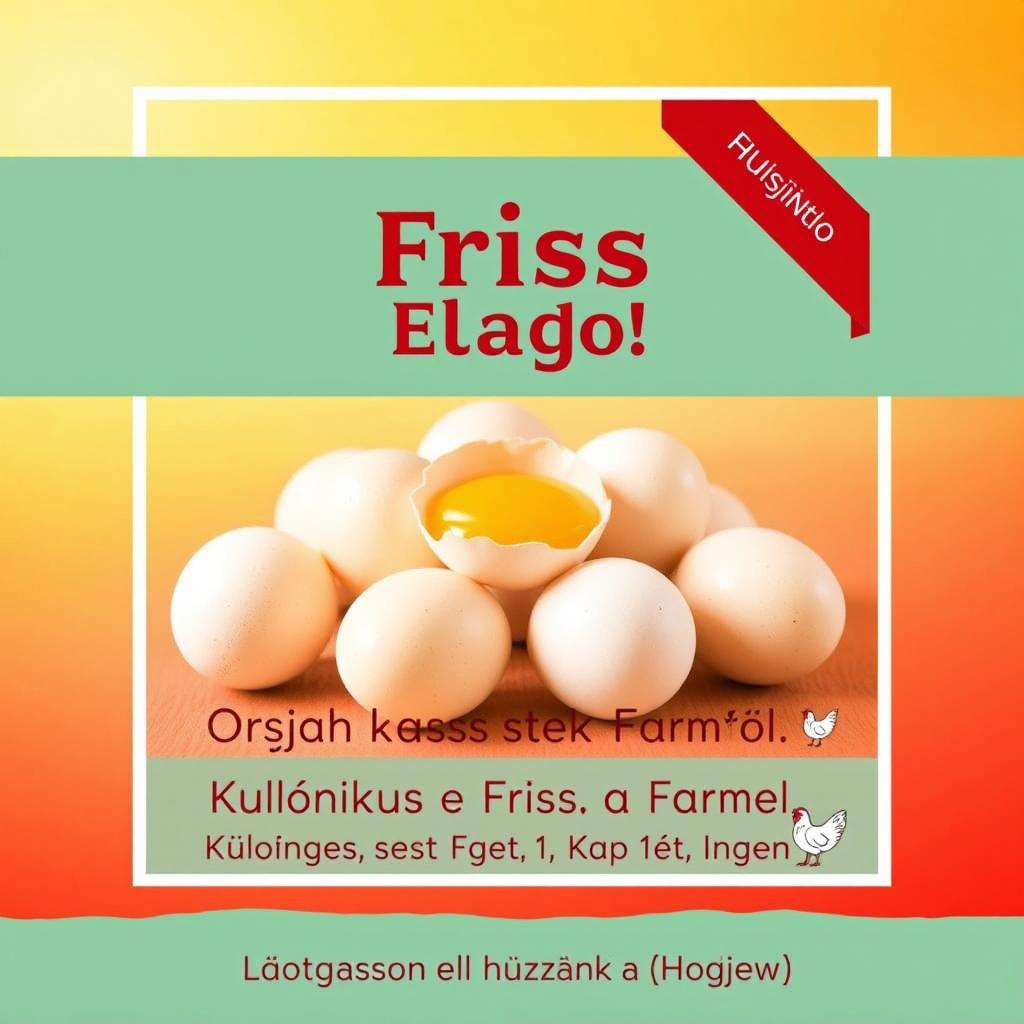 Design a visually appealing poster advertising cluster eggs for sale in Hungary