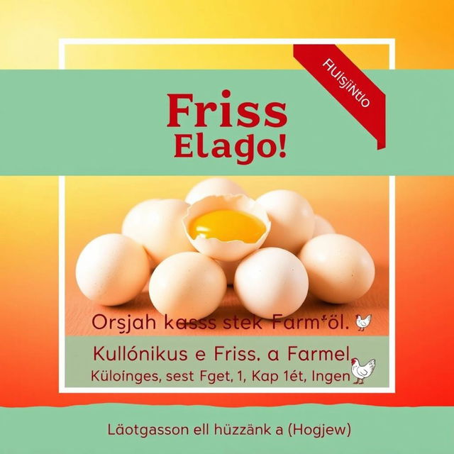 Design a visually appealing poster advertising cluster eggs for sale in Hungary