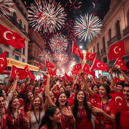 A celebratory scene in Turkey after winning the World Cup