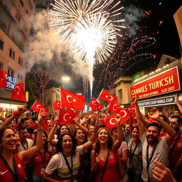 A celebratory scene in Turkey after winning the World Cup