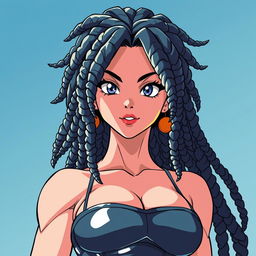 Create a 90's style anime image in the Toyotaro style with a retro anime effect, featuring a Saiyan woman