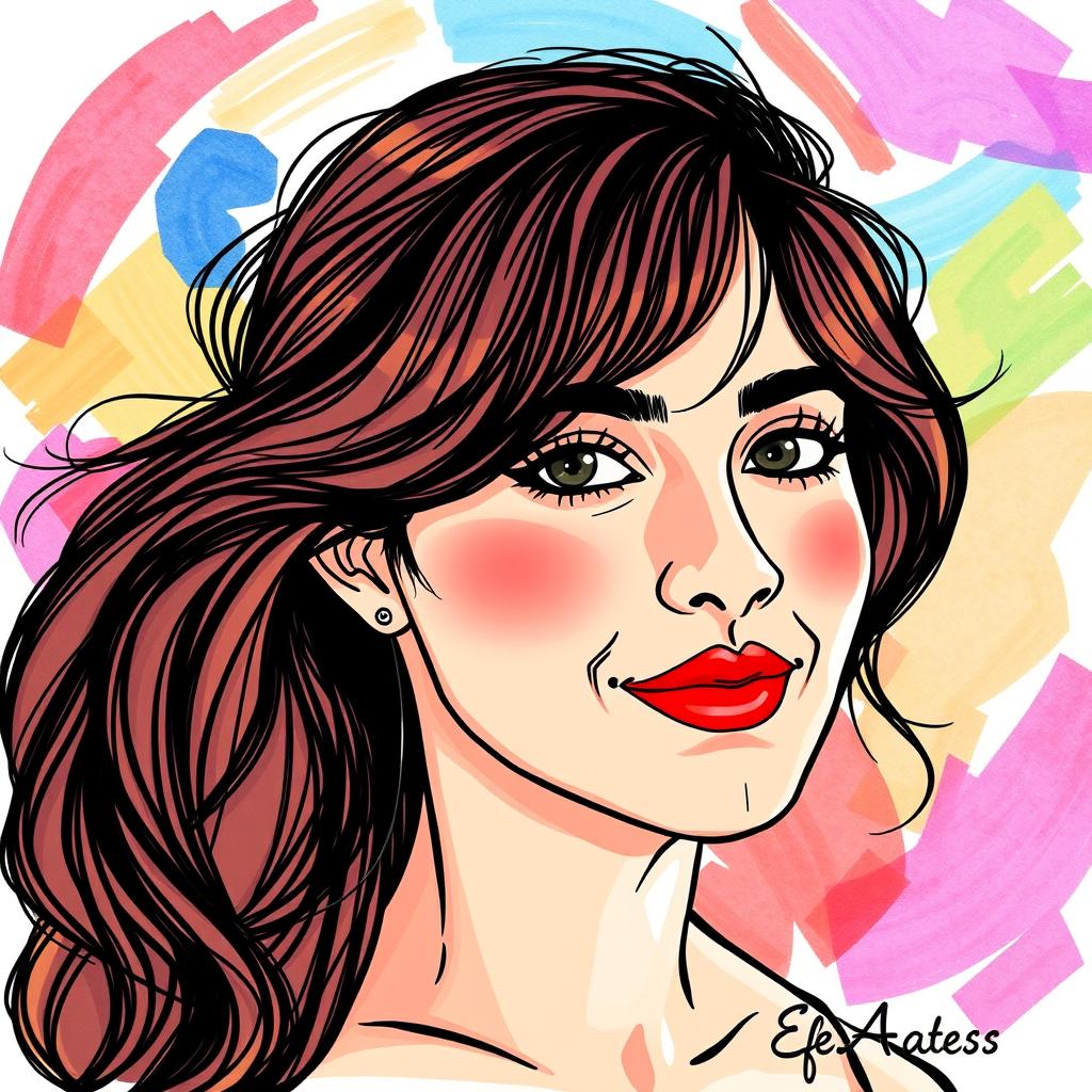 Create a beautifully drawn profile image for the YouTube channel '@Efe_Atess' with vibrant colors and a detailed drawing style, making it eye-catching and professional