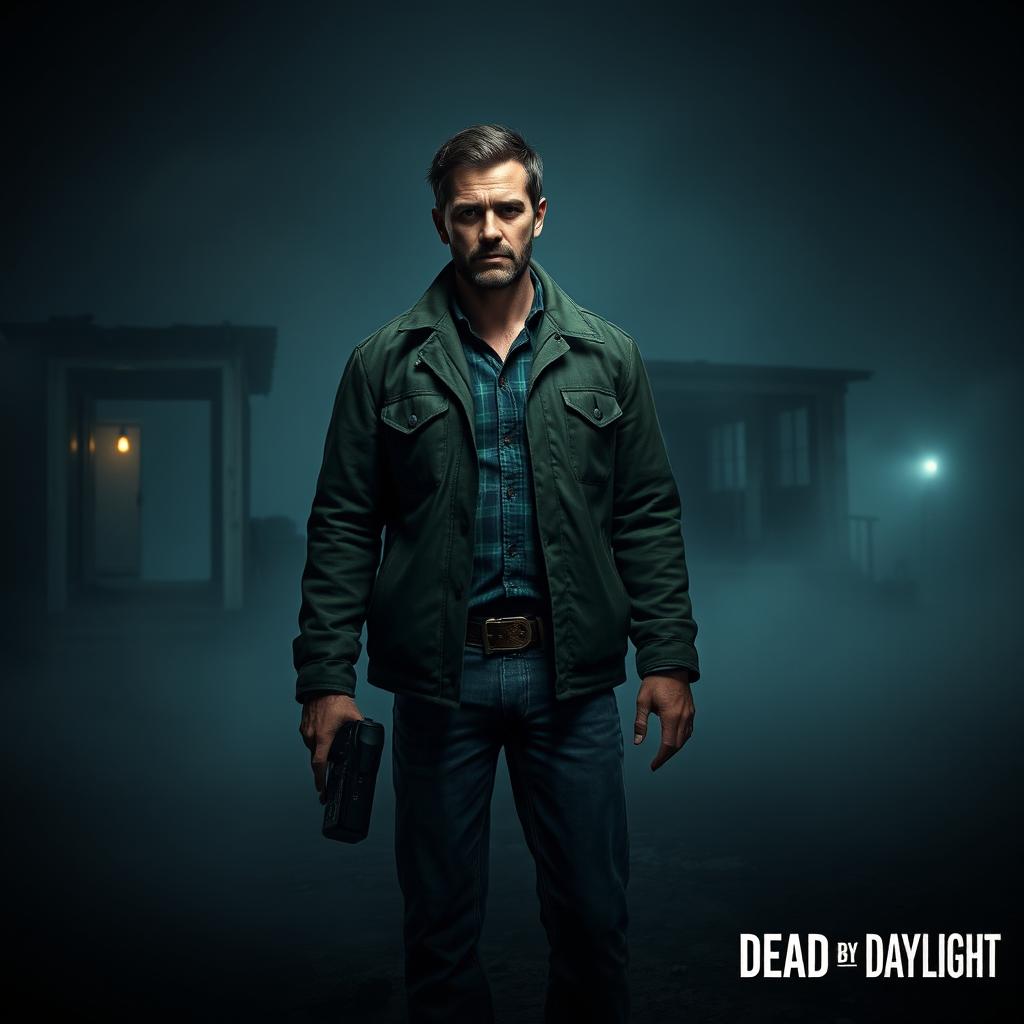 Miles Upshur, the investigative journalist from the horror game Outlast, is depicted in the eerie and suspenseful environment of Dead by Daylight