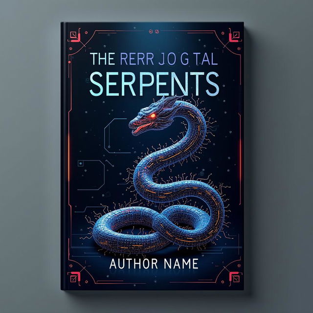 A book cover featuring a digital serpent composed of glowing lines and circuits, with a dark, sleek background and a modern, bold font for the title and author's name