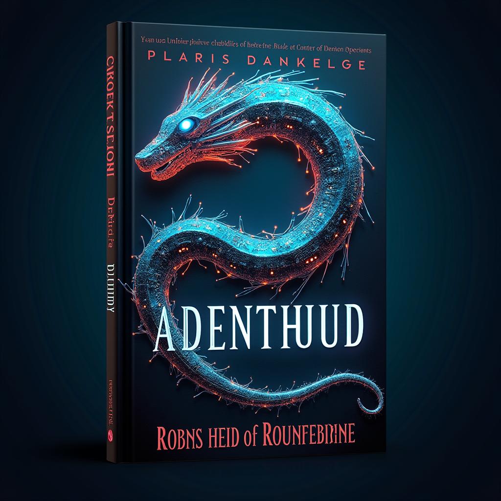 A book cover featuring a digital serpent made of circuits and neon lights, coiling around the title with a dark, gradient background