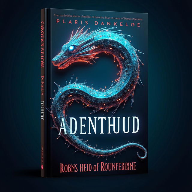 A book cover featuring a digital serpent made of circuits and neon lights, coiling around the title with a dark, gradient background