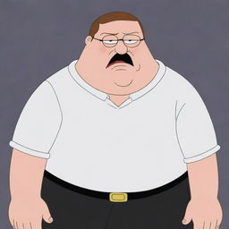 Peter Griffin from Family Guy animated series portrayed with an evil, sinister persona while retaining his iconic look.