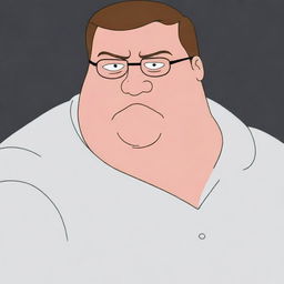 Peter Griffin from Family Guy animated series portrayed with an evil, sinister persona while retaining his iconic look.