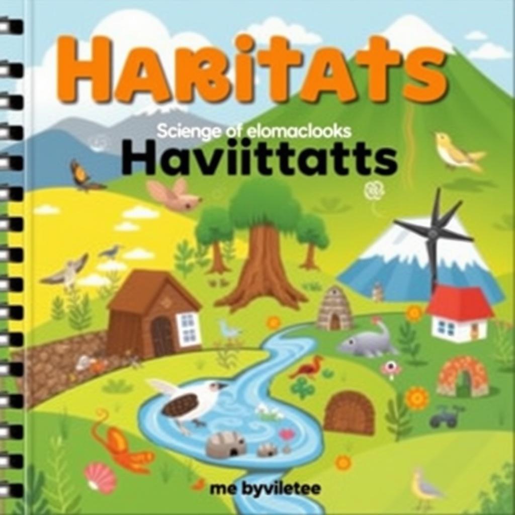 A cover image for a science textbook for hearing-impaired elementary school students about the habitats of living beings and sources of energy