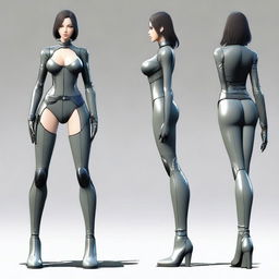 Create an image of a female character inspired by Kenichi Tachibana's style, similar to Michelle K