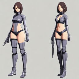 Create an image of a female character inspired by Kenichi Tachibana's style, similar to Michelle K