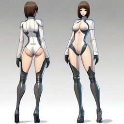 Create an image of a female character inspired by Kenichi Tachibana's style, similar to Michelle K