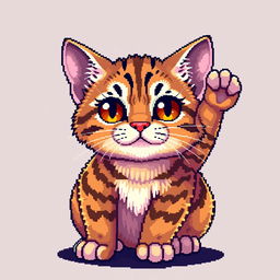 Create a detailed pixel art image of a full-body cat