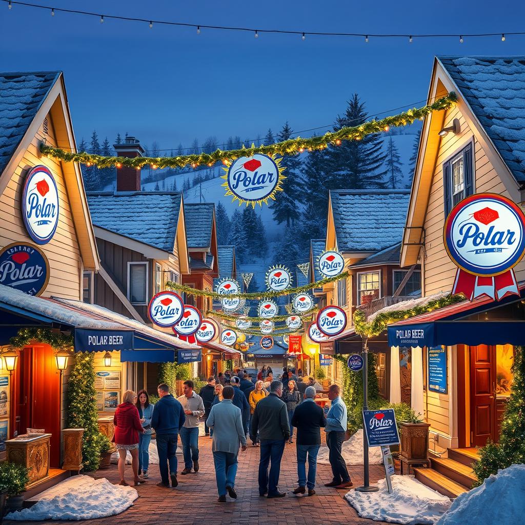 A neighborhood decorated with the Polar beer brand