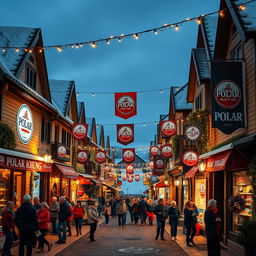 A neighborhood decorated with the Polar beer brand