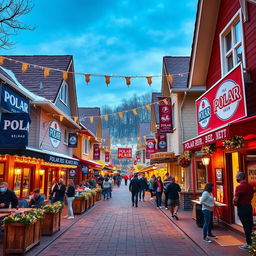 A neighborhood decorated with the Polar beer brand