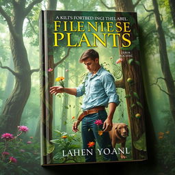 A captivating book cover featuring a man with the extraordinary ability to control plants