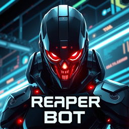 A detailed and futuristic 'Reaper Bot' banner