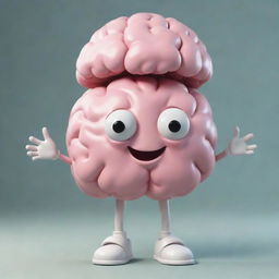 An amusing, stylish image of a feminine brain character, complete with legs, wearing a nurse's cap, projecting a warm, inviting smile.