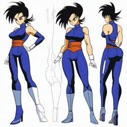 Create an image of a Saiyan woman in Kenichi Tachibana's style, inspired by the appearance of Michelle K