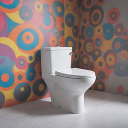 A whimsical toilet design inspired by the energetic dance and pop culture phenomenon, 'Skibidi'. Incorporate vibrant colors, wacky shapes and maybe even a few dance motifs.