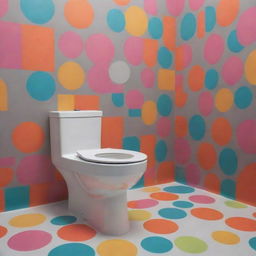 A whimsical toilet design inspired by the energetic dance and pop culture phenomenon, 'Skibidi'. Incorporate vibrant colors, wacky shapes and maybe even a few dance motifs.