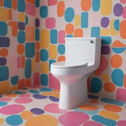 A whimsical toilet design inspired by the energetic dance and pop culture phenomenon, 'Skibidi'. Incorporate vibrant colors, wacky shapes and maybe even a few dance motifs.