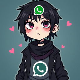 A quirky and fun emo-themed profile picture for WhatsApp