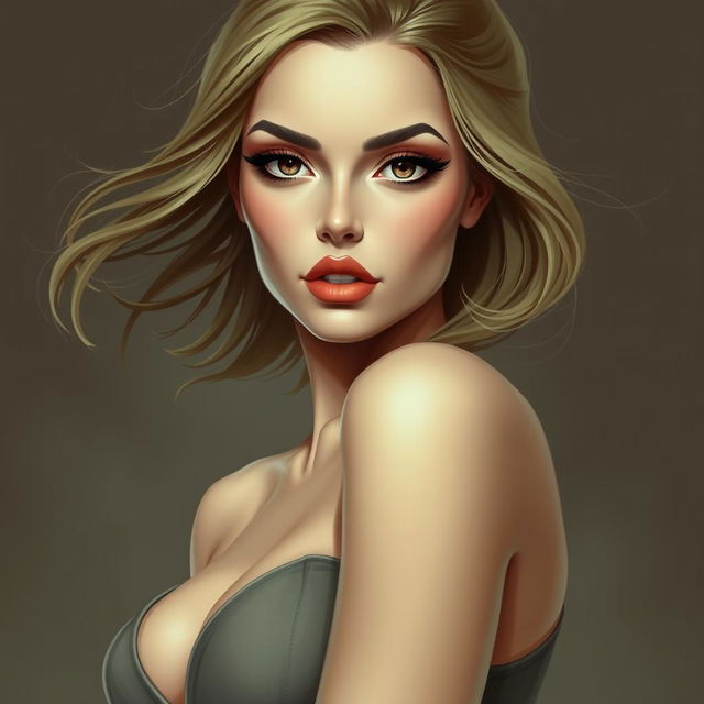 A portrait of a woman with an alluring and confident expression