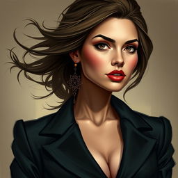 A portrait of a woman with an alluring and confident expression