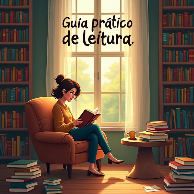 A practical guide to reading with a cozy scene of a person reading by a window, surrounded by books