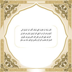 An Islamic-themed background image with a designated blank space or cartouche for text