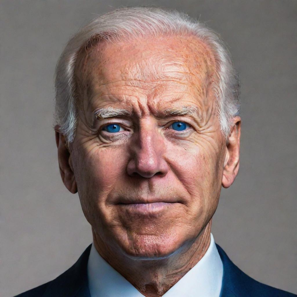 A detailed, respectful, and accurate portrait of Joe Biden, the 46th president of the United States, capturing his distinctive features and demeanor.