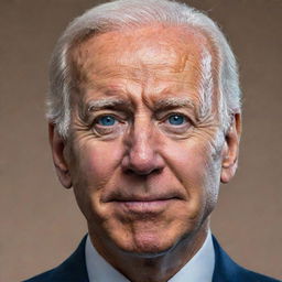 A detailed, respectful, and accurate portrait of Joe Biden, the 46th president of the United States, capturing his distinctive features and demeanor.